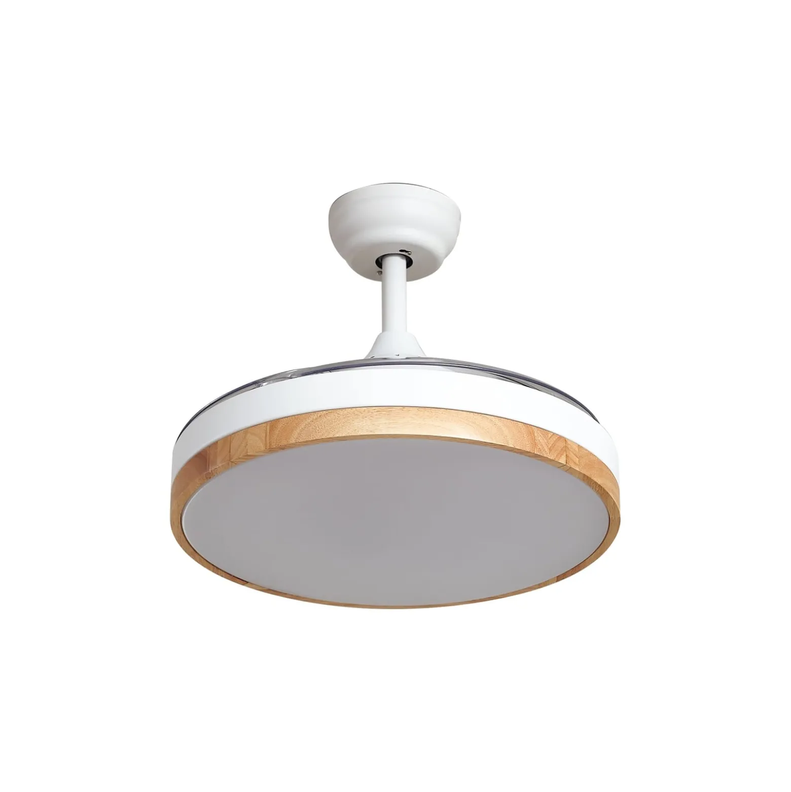 Lindby Oras LED-kattotuuletin, valkoinen, DC, hiljainen, Ø 107 cm