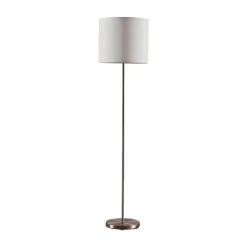 Lindby Parsa-lattiavalaisin, valkoinen, tekstiili, korkeus 167 cm, E27