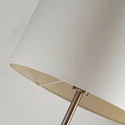 Lindby Parsa-lattiavalaisin, valkoinen, tekstiili, korkeus 167 cm, E27
