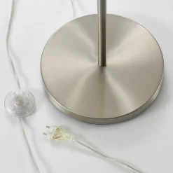 Lindby Parsa-lattiavalaisin, valkoinen, tekstiili, korkeus 167 cm, E27