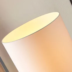 Lindby Parsa-lattiavalaisin, valkoinen, tekstiili, korkeus 167 cm, E27
