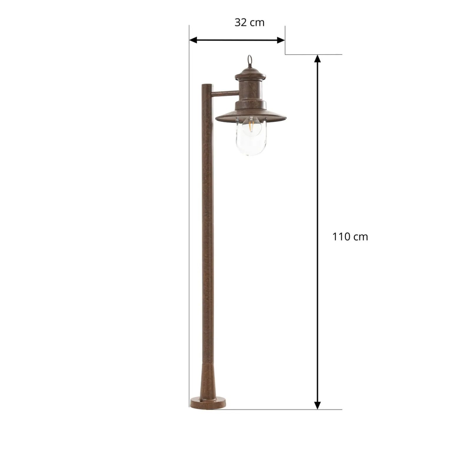Lindby pylväsvalaisin Eloretta, ruoste, 110 cm, teräs, IP44, E27