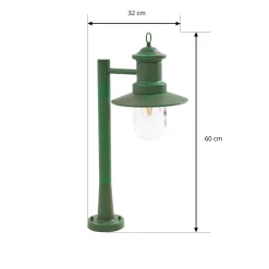 Lindby pylväsvalaisin Eloretta, vihreä, 60 cm, teräs, IP44, E27