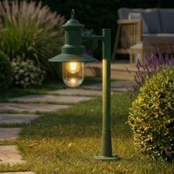 Lindby pylväsvalaisin Eloretta, vihreä, 60 cm, teräs, IP44, E27