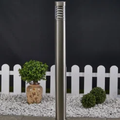 Lindby pylväsvalaisin Enja, 100 cm, ruostumaton teräs, IP44, E27