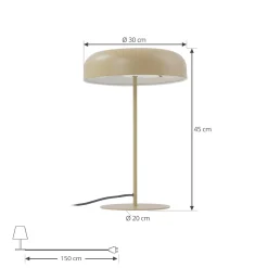 Lindby pöytävalaisin Edion, beige, metalli, 45 cm