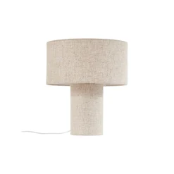 Lindby pöytävalaisin Elfie, Ø 35 cm, beige, pellava, E27