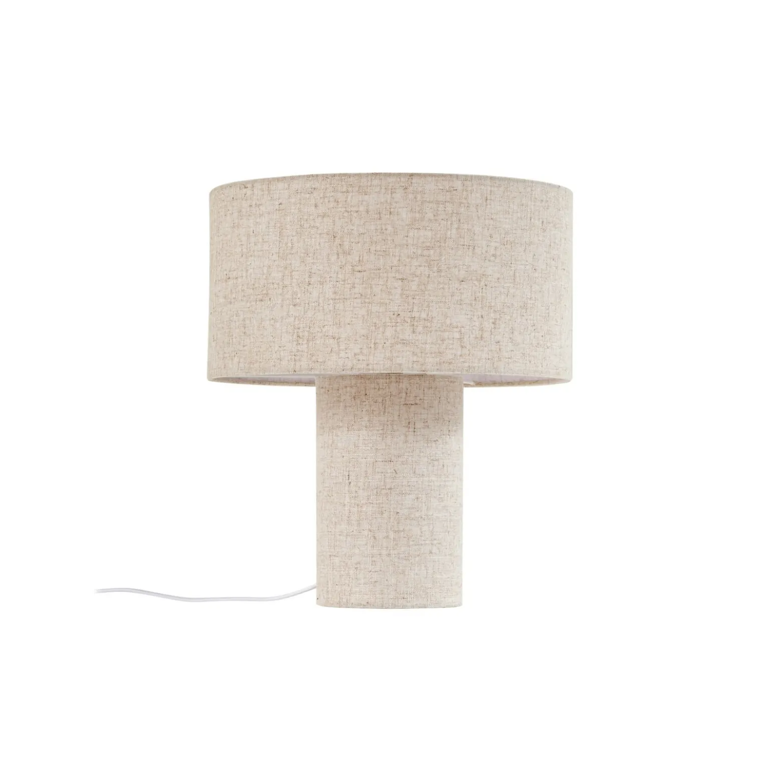 Lindby pöytävalaisin Elfie, Ø 35 cm, beige, pellava, E27