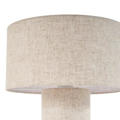 Lindby pöytävalaisin Elfie, Ø 35 cm, beige, pellava, E27