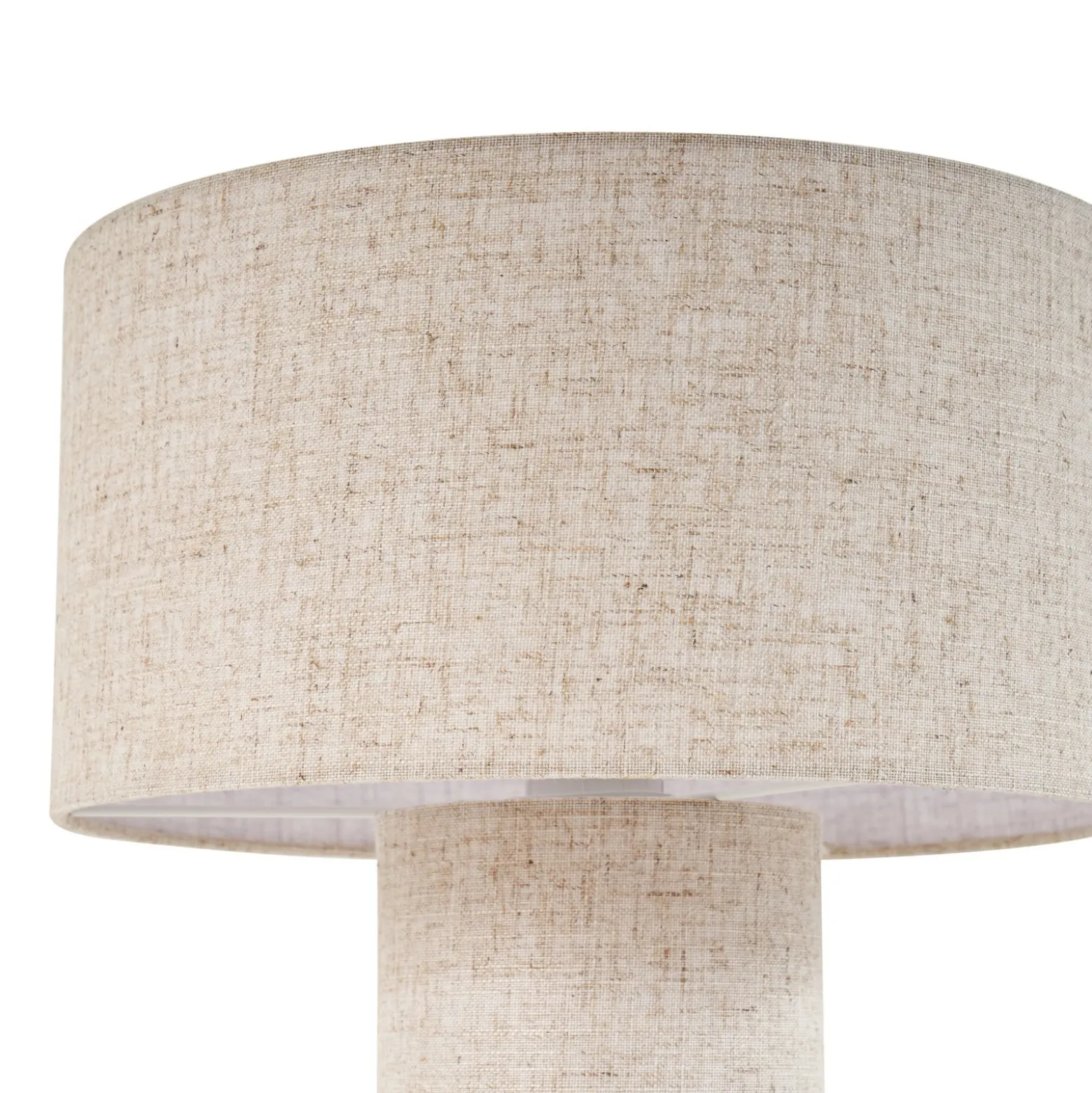 Lindby pöytävalaisin Elfie, Ø 35 cm, beige, pellava, E27