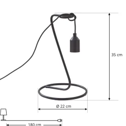 Lindby pöytävalaisin Elira, musta, metalli, 35 cm korkea, ES27