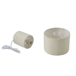Lindby pöytävalaisin Jone, valkoinen, tekstiili, 30 cm