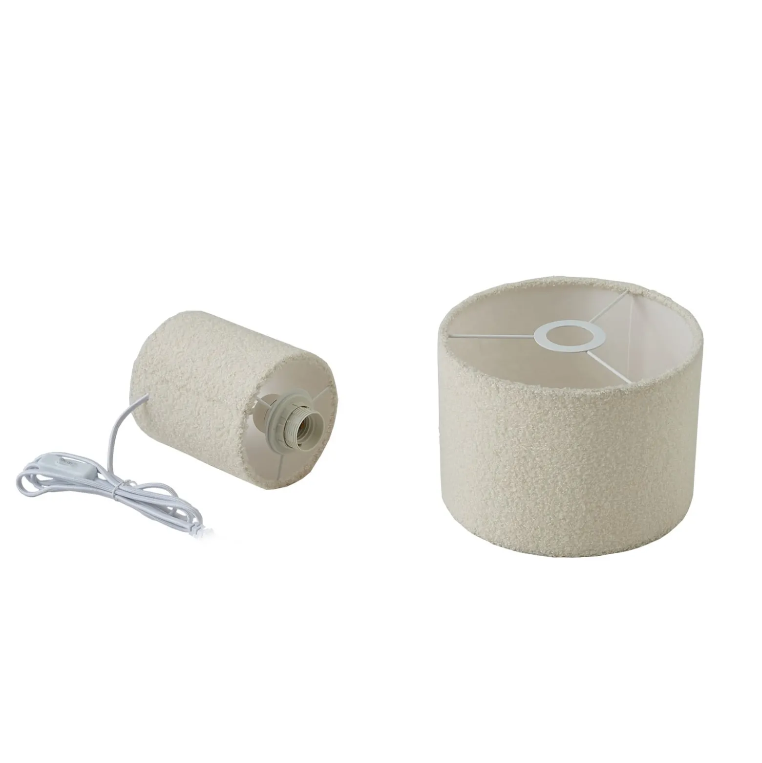 Lindby pöytävalaisin Jone, valkoinen, tekstiili, 30 cm