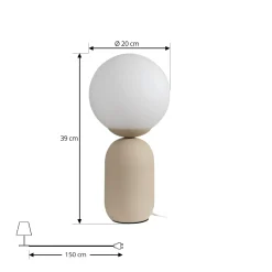 Lindby pöytävalaisin Lennes, beige, lasi, Ø 20 cm
