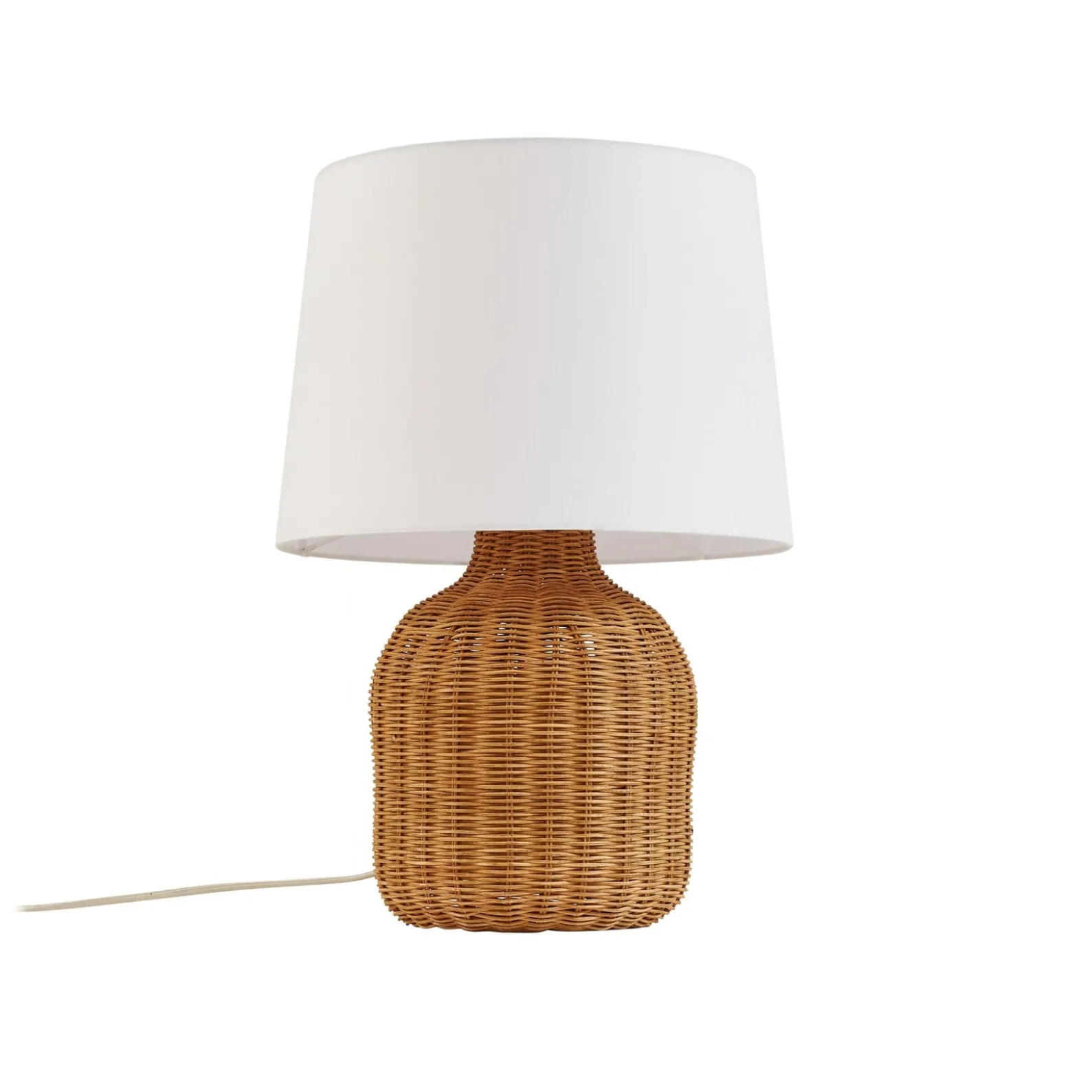Lindby pöytävalaisin Lirenda, korkeus 52 cm, rottinki, luonnonväri/valkoinen