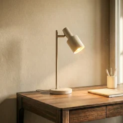 Lindby pöytävalaisin Ovelia, beige, metallia, E27