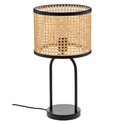 Lindby pöytävalaisin Yaelle, 50 cm korkea, rottinki, musta, E27
