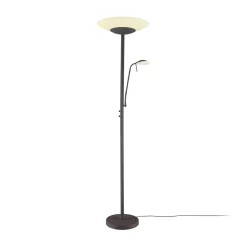 Lindby Ragna LED-lattiavalo, lukuvalo, tummanruskea, himmennettävä