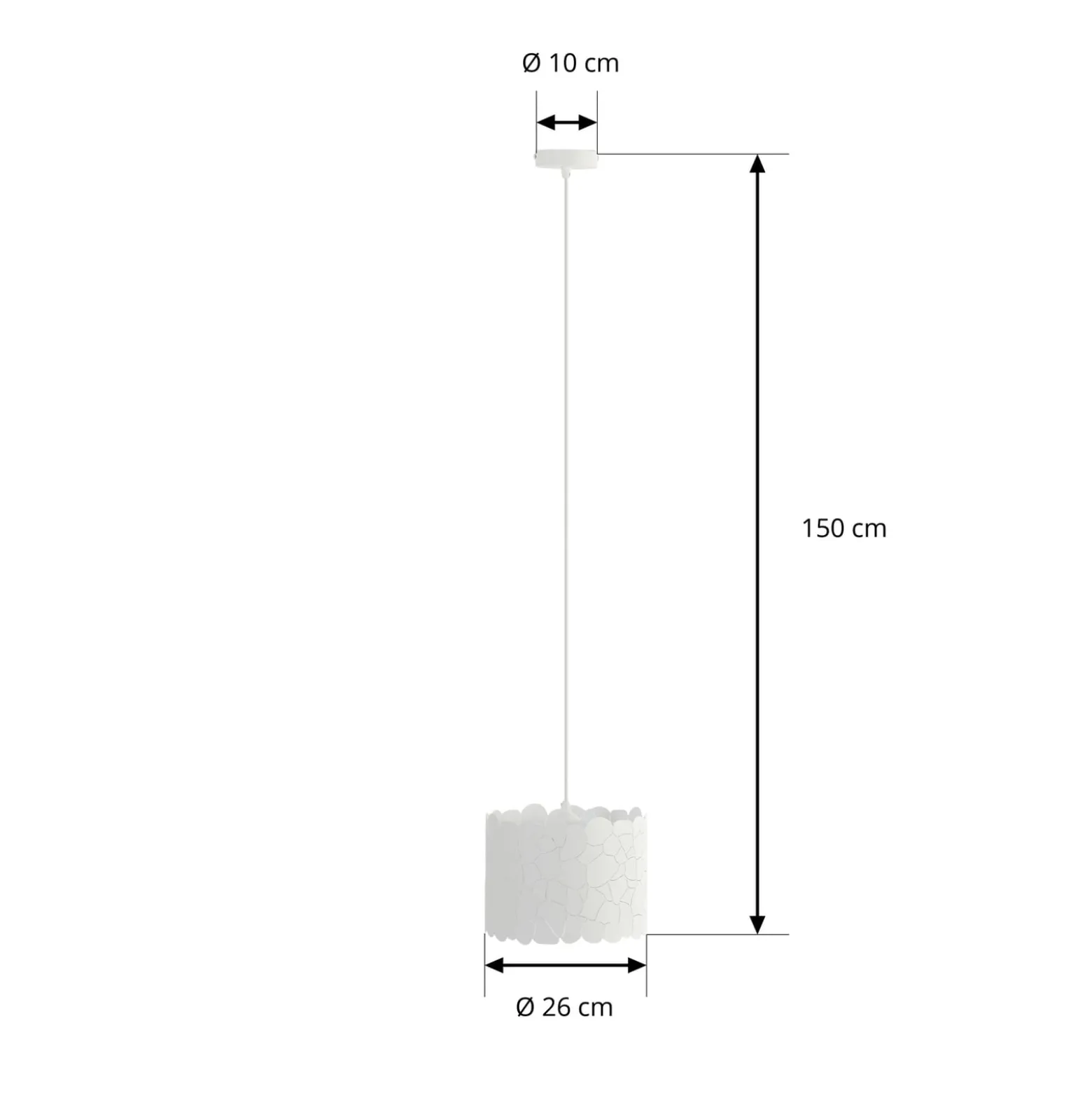 Lindby riippuvalaisin Aralena, valkoinen, metalli, Ø 26 cm