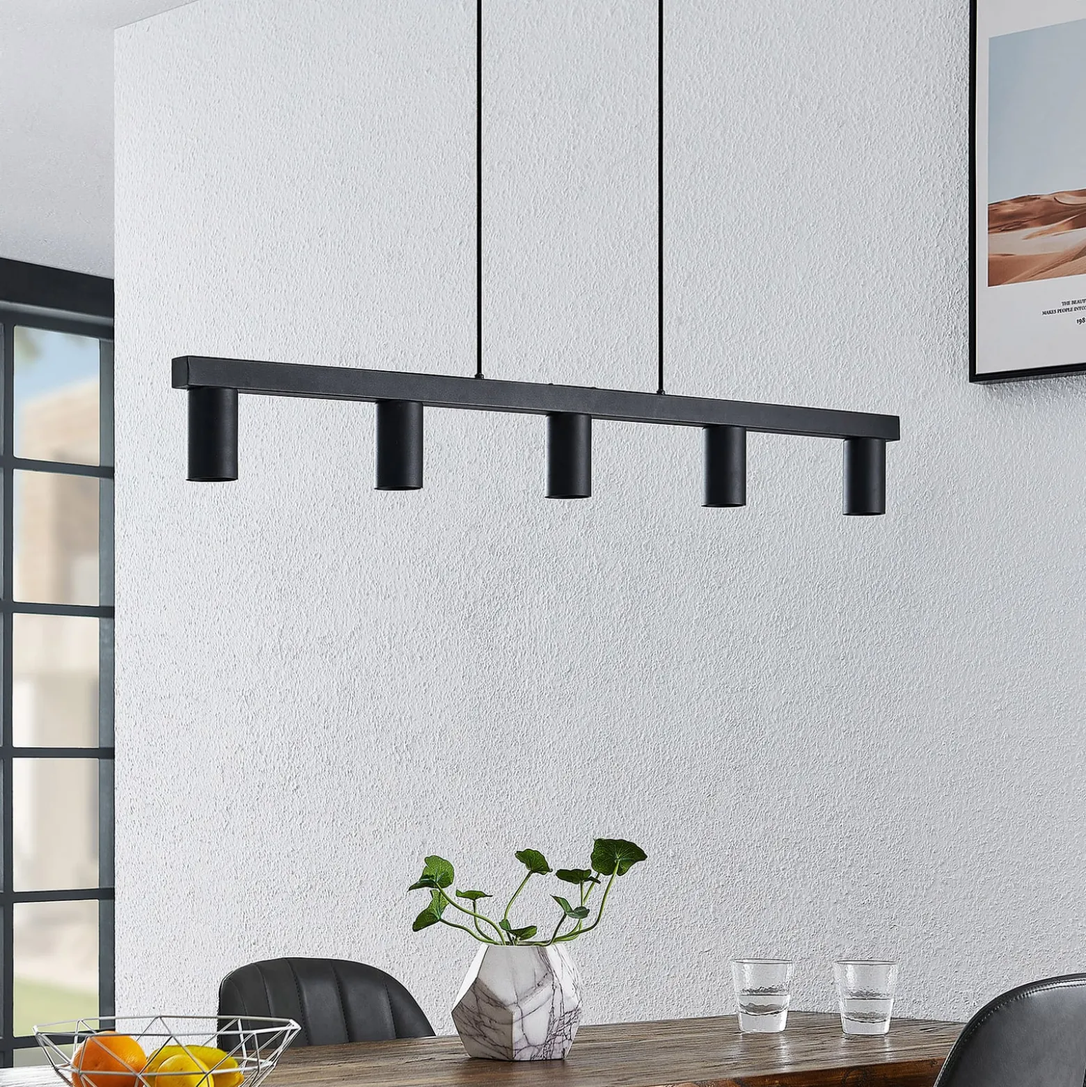 Lindby riippuvalaisin Baliko, musta, 116 cm, 5-valo, GU10