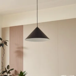 Lindby riippuvalaisin Clarine, musta/valkoinen, Ø 50 cm, metallia