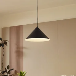 Lindby riippuvalaisin Clarine, musta/valkoinen, Ø 50 cm, metallia