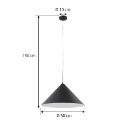 Lindby riippuvalaisin Clarine, musta/valkoinen, Ø 50 cm, metallia