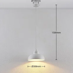 Lindby Riippuvalaisin Cliona, valkoinen, metalli, Ø 31 cm, E27