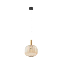 Lindby riippuvalaisin Doroteo, 25 cm, 1-lamppuinen, keltainen, lasi
