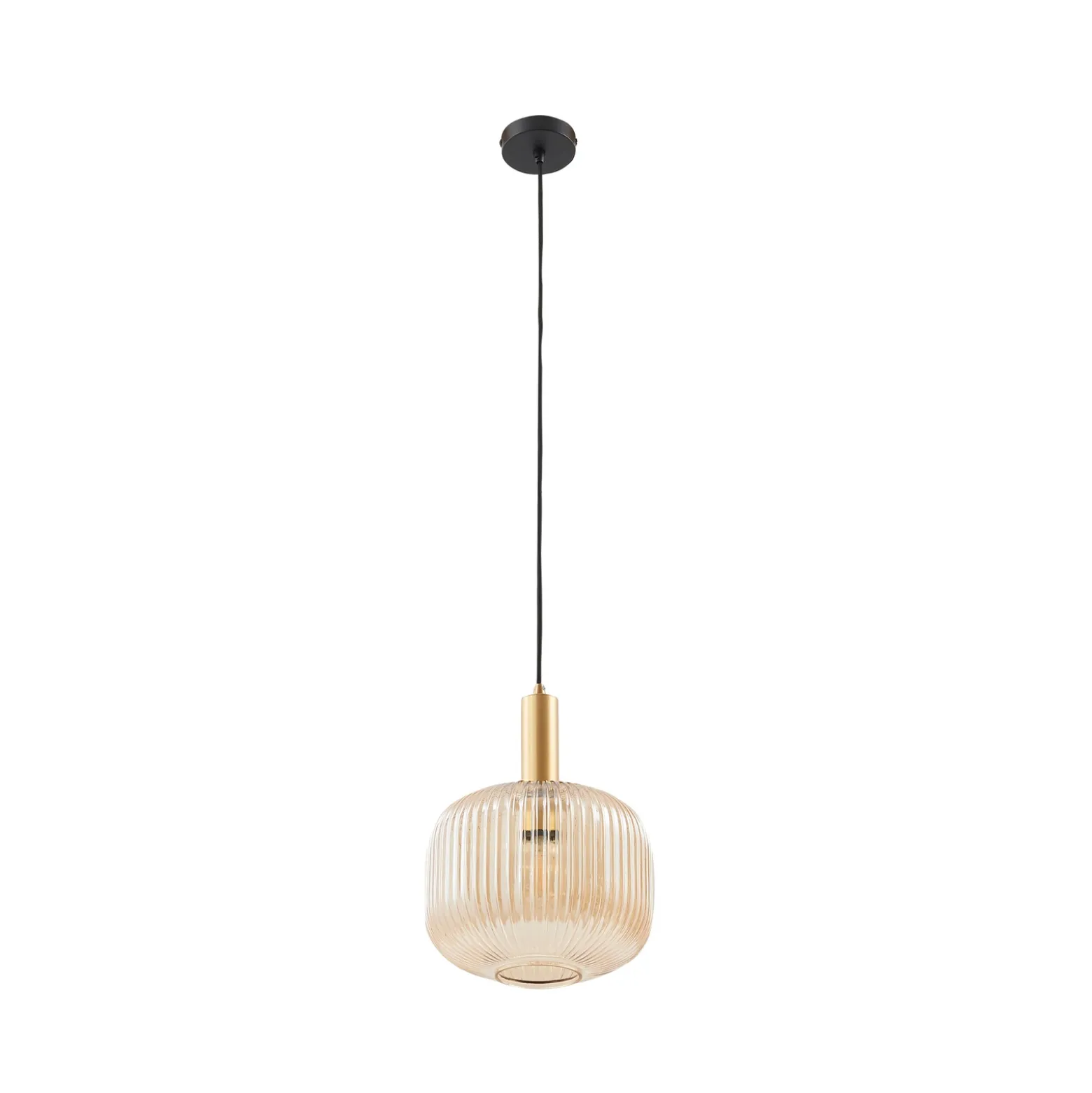 Lindby riippuvalaisin Doroteo, 25 cm, 1-lamppuinen, keltainen, lasi