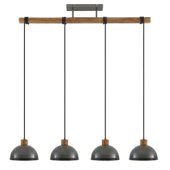 Lindby riippuvalaisin Durbis, 116 cm, 4-valaisin, harmaa, puu, E27