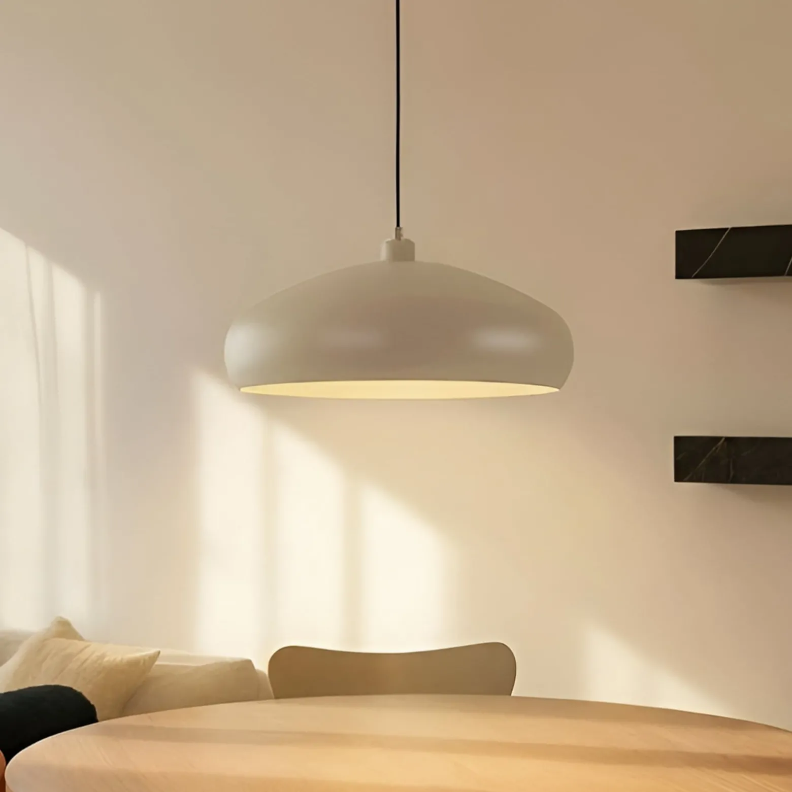 Lindby Riippuvalaisin Elover, beige, Ø 45 cm, rautainen