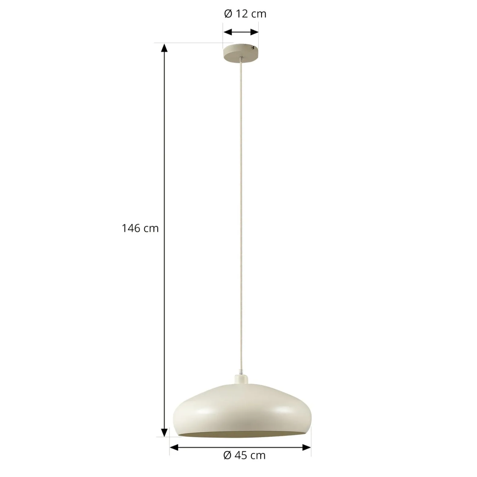 Lindby Riippuvalaisin Elover, beige, Ø 45 cm, rautainen