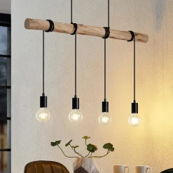 Lindby riippuvalaisin Ferris, 4-valo, 90cm, puu, E27