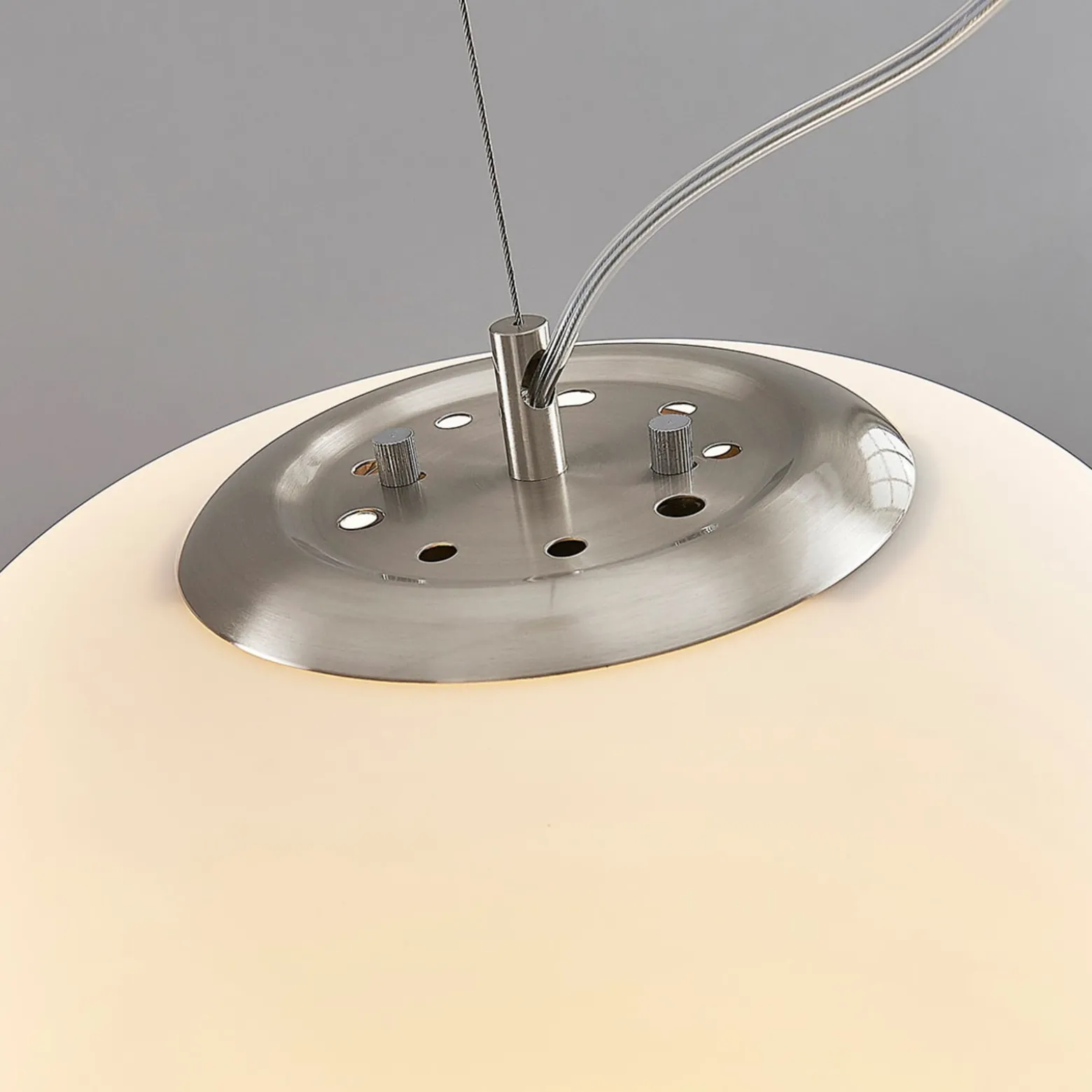 Lindby Riippuvalaisin Ginevra, Ø 38 cm, valkoinen, lasi, E27