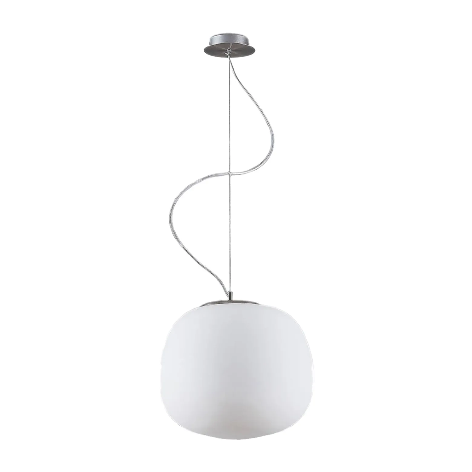 Lindby Riippuvalaisin Ginevra, Ø 38 cm, valkoinen, lasi, E27