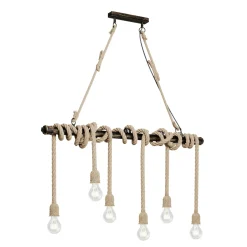 Lindby riippuvalaisin Hajo, 100 cm, kuusivaloinen, köysiripustin