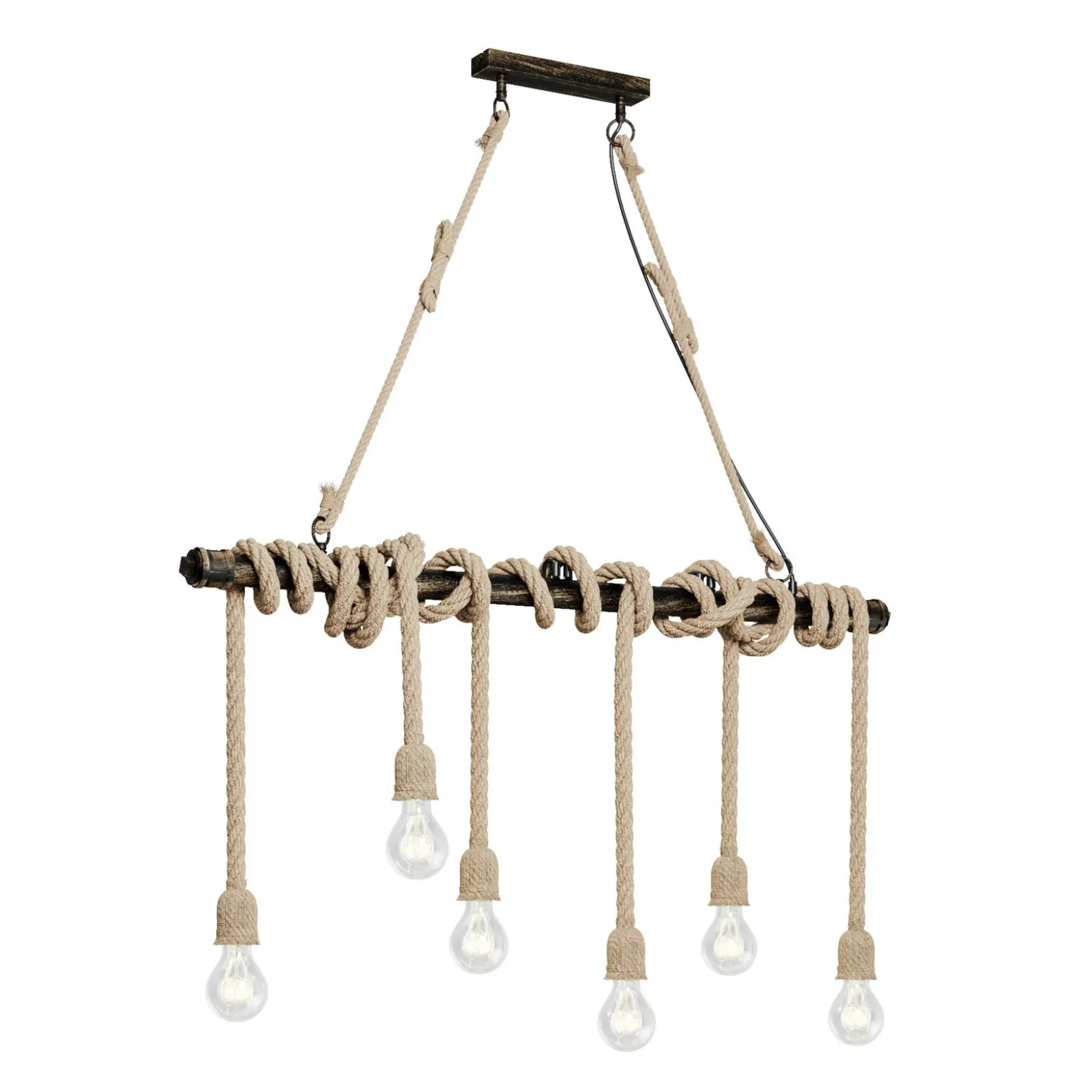 Lindby riippuvalaisin Hajo, 100 cm, kuusivaloinen, köysiripustin