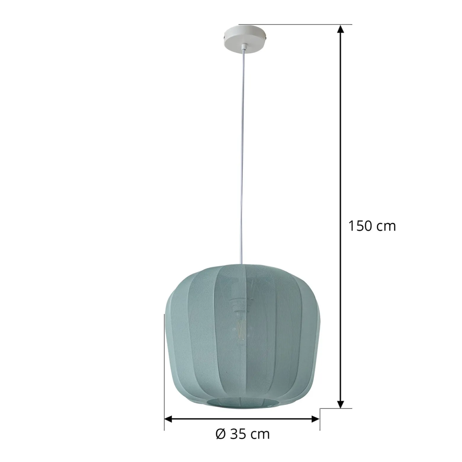 Lindby Riippuvalaisin Helin, sininen, Ø 35 cm, kangasta