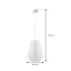 Lindby Riippuvalaisin Helin, valkoinen, Ø 30 cm, kangasta