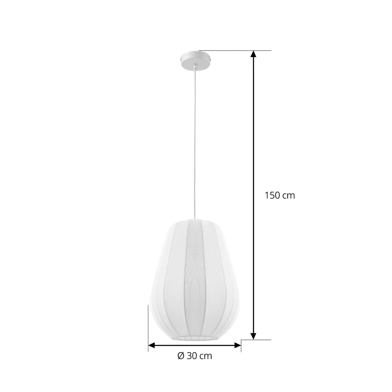 Lindby Riippuvalaisin Helin, valkoinen, Ø 30 cm, kangasta
