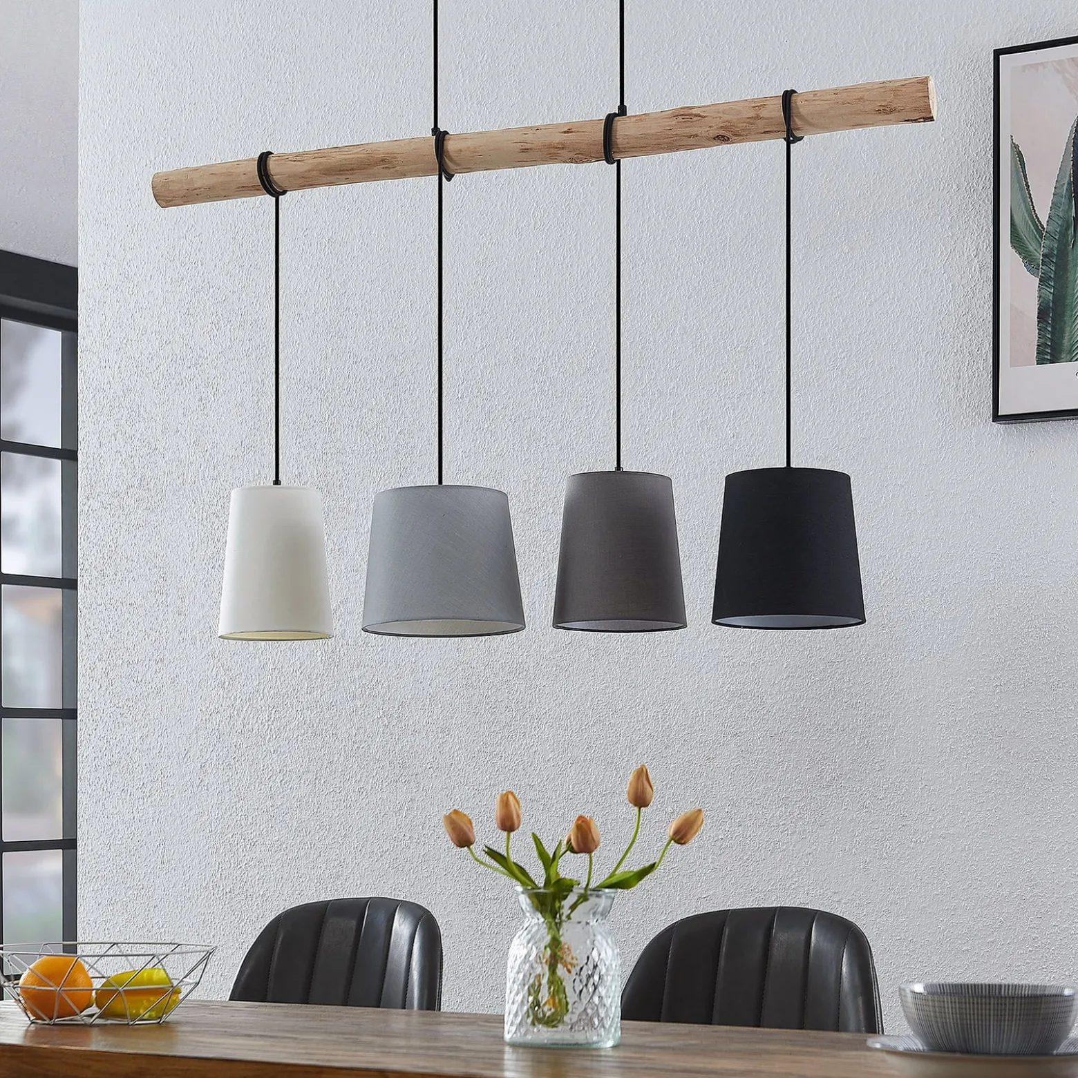 Lindby riippuvalaisin Hinai, musta/harmaa/valkoinen, tekstiili, 116cm