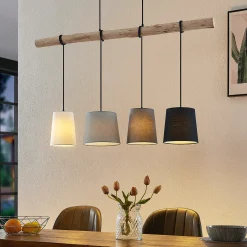 Lindby riippuvalaisin Hinai, musta/harmaa/valkoinen, tekstiili, 116cm