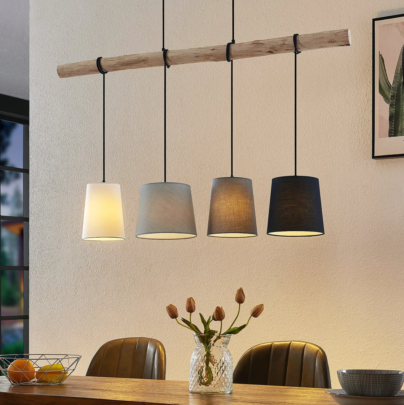 Lindby riippuvalaisin Hinai, musta/harmaa/valkoinen, tekstiili, 116cm