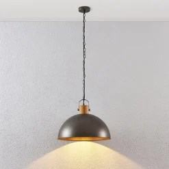 Lindby riippuvalaisin Holgar, vihreä, puu, metalli, Ø 45 cm, E27