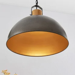 Lindby riippuvalaisin Holgar, vihreä, puu, metalli, Ø 45 cm, E27