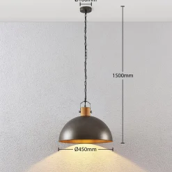 Lindby riippuvalaisin Holgar, vihreä, puu, metalli, Ø 45 cm, E27