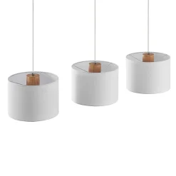 Lindby riippuvalaisin Imarin, 3-valo, valkoinen, tekstiili, 100cm
