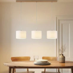 Lindby riippuvalaisin Imarin, 3-valo, valkoinen, tekstiili, 100cm