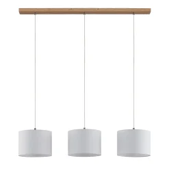 Lindby riippuvalaisin Imarin, 3-valo, valkoinen, tekstiili, 100cm